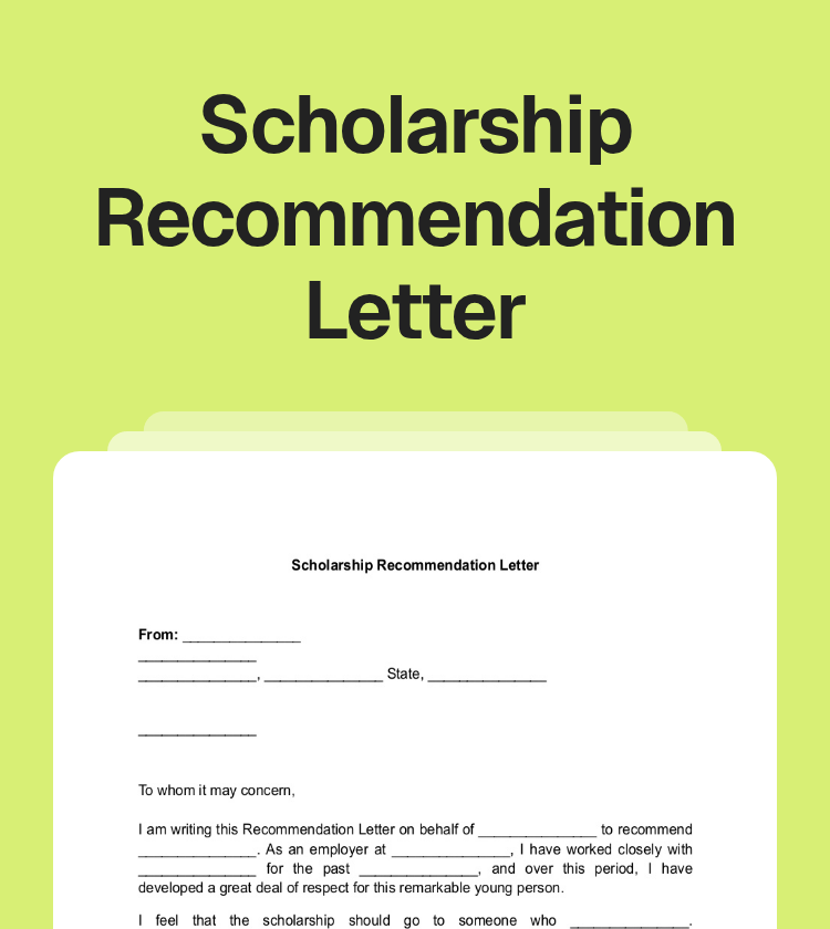 Scholarship Recommendation Letter Preview