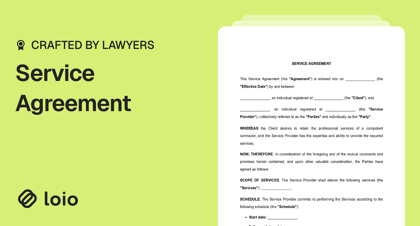 Service Agreement Preview