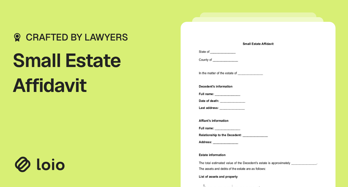 Small Estate Affidavit Preview
