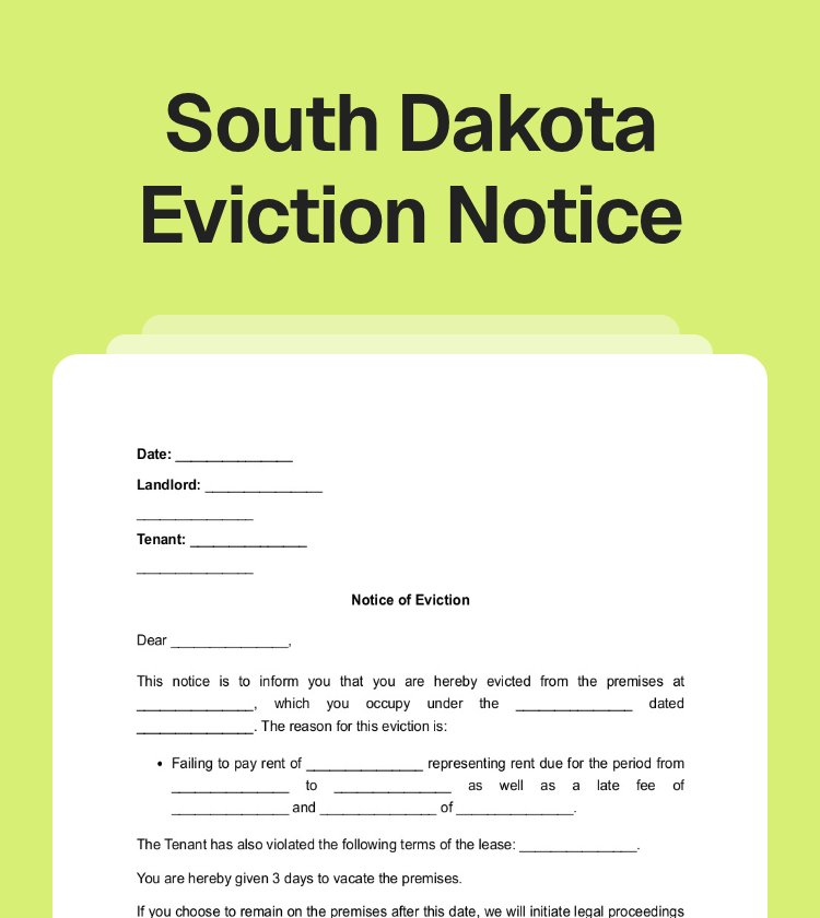 South Dakota Eviction Notice Preview