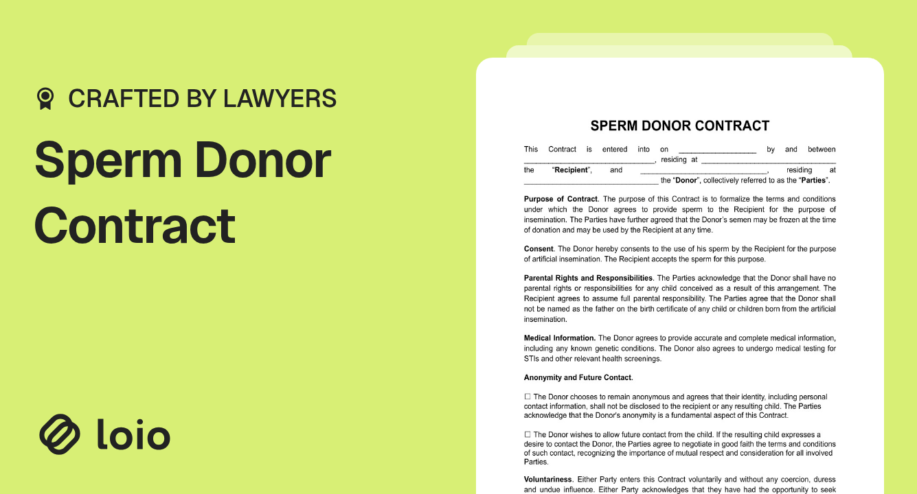 Sperm Donor Contract Preview