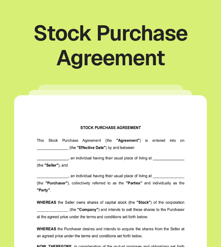 Stock Purchase Agreement Preview