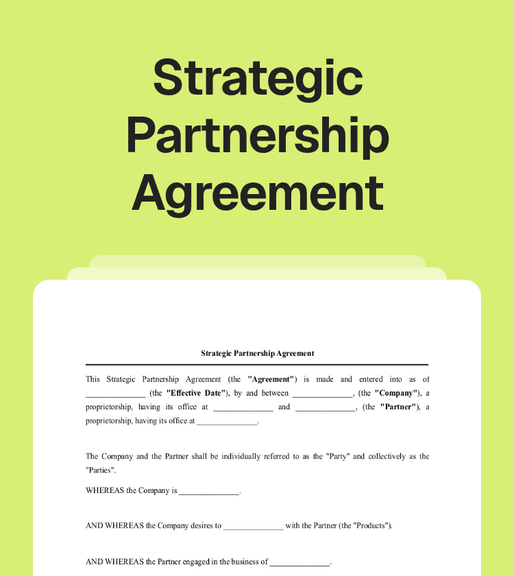 Strategic Partnership Agreement Preview