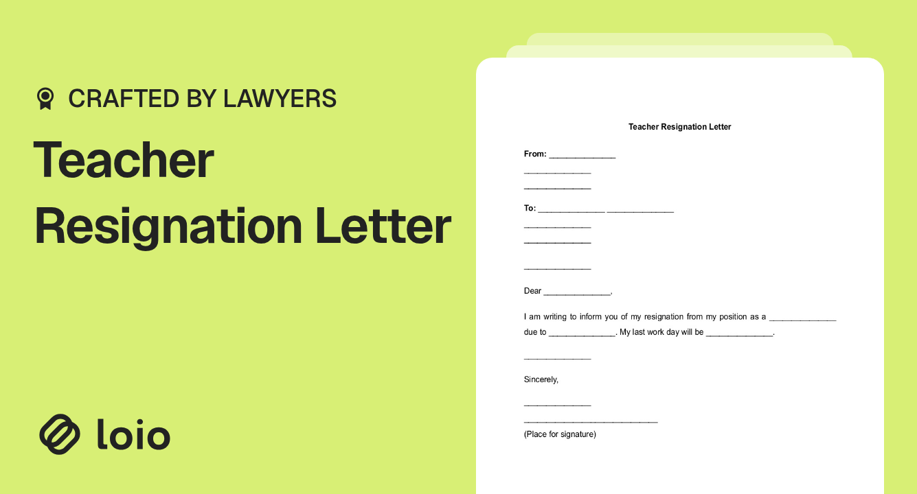 Teacher Resignation Letter Preview