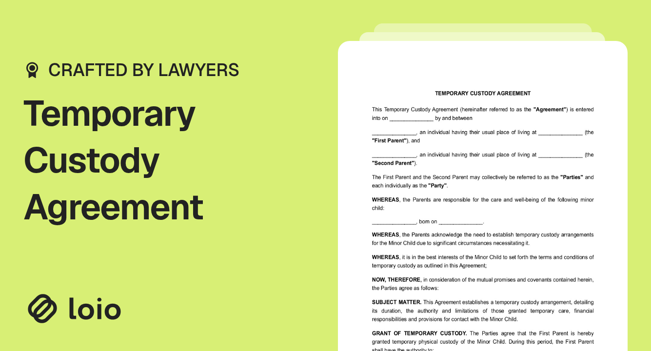 Temporary Custody Agreement Preview