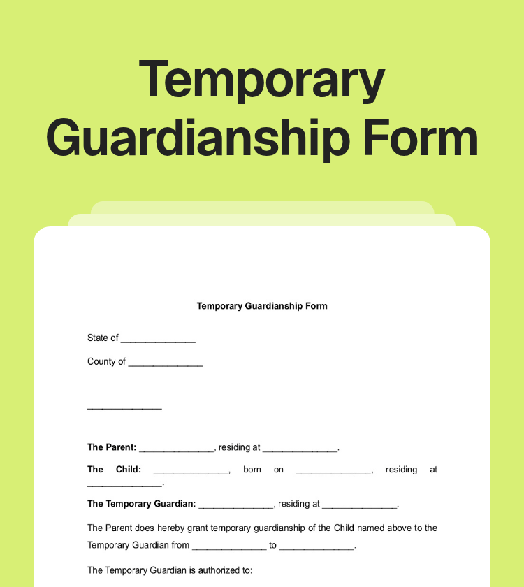 Temporary Guardianship Form Preview