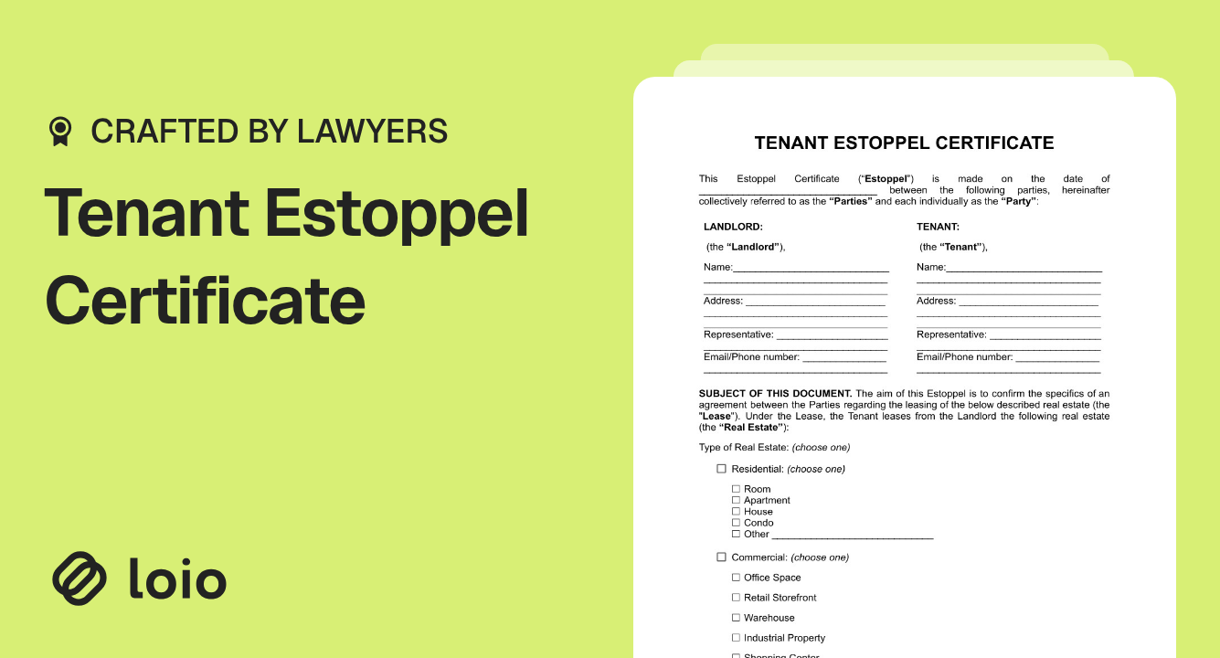 Tenant Estoppel Certificate Preview