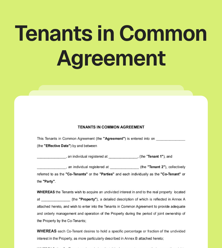 Tenants in Common Agreement Preview