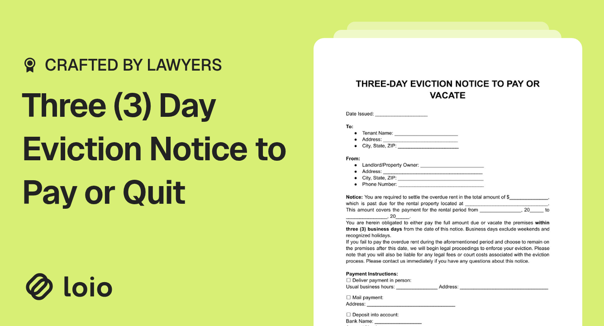 3 Day Eviction Notice Template Create & Download