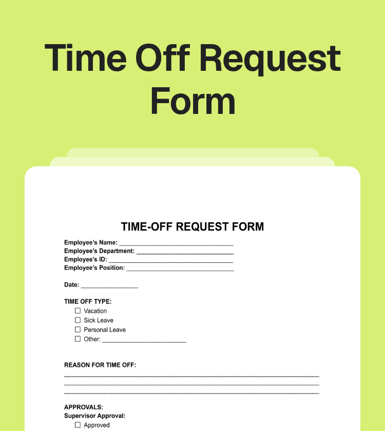 Time Off Request Form Preview