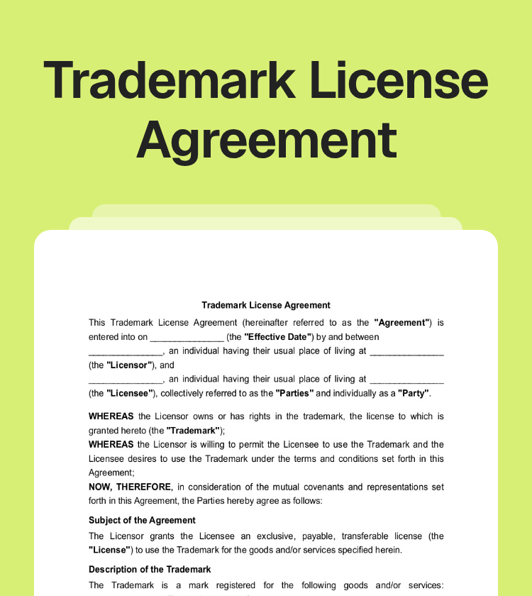 Trademark License Agreement Preview