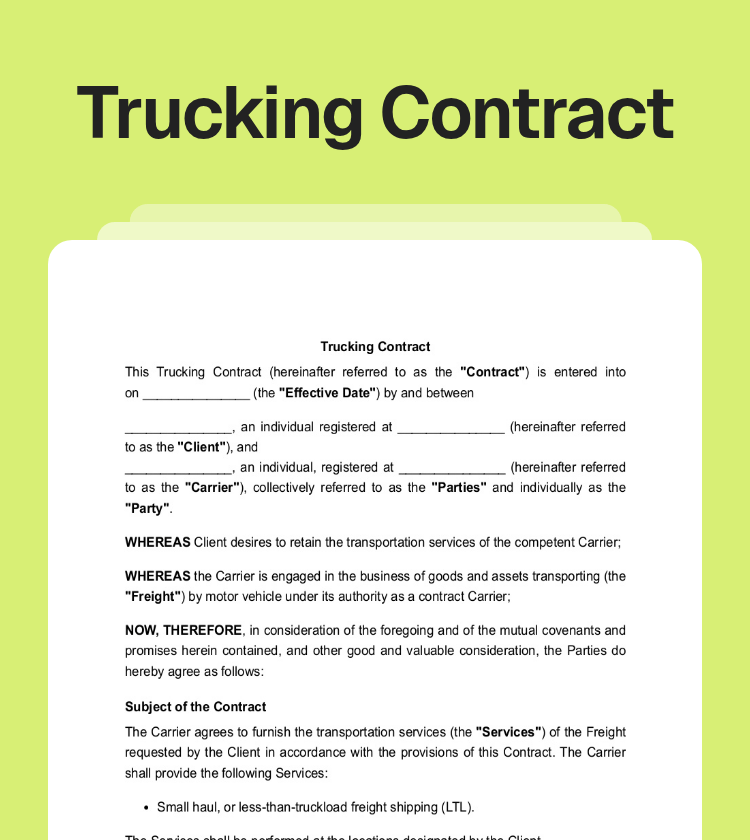 Trucking Contract Preview