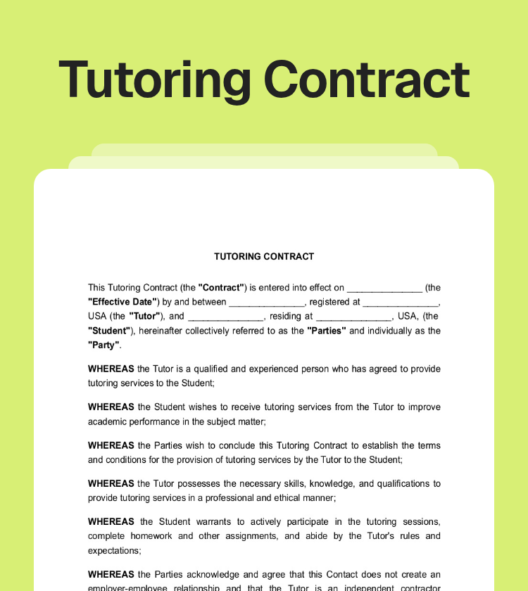 Tutoring Contract Preview