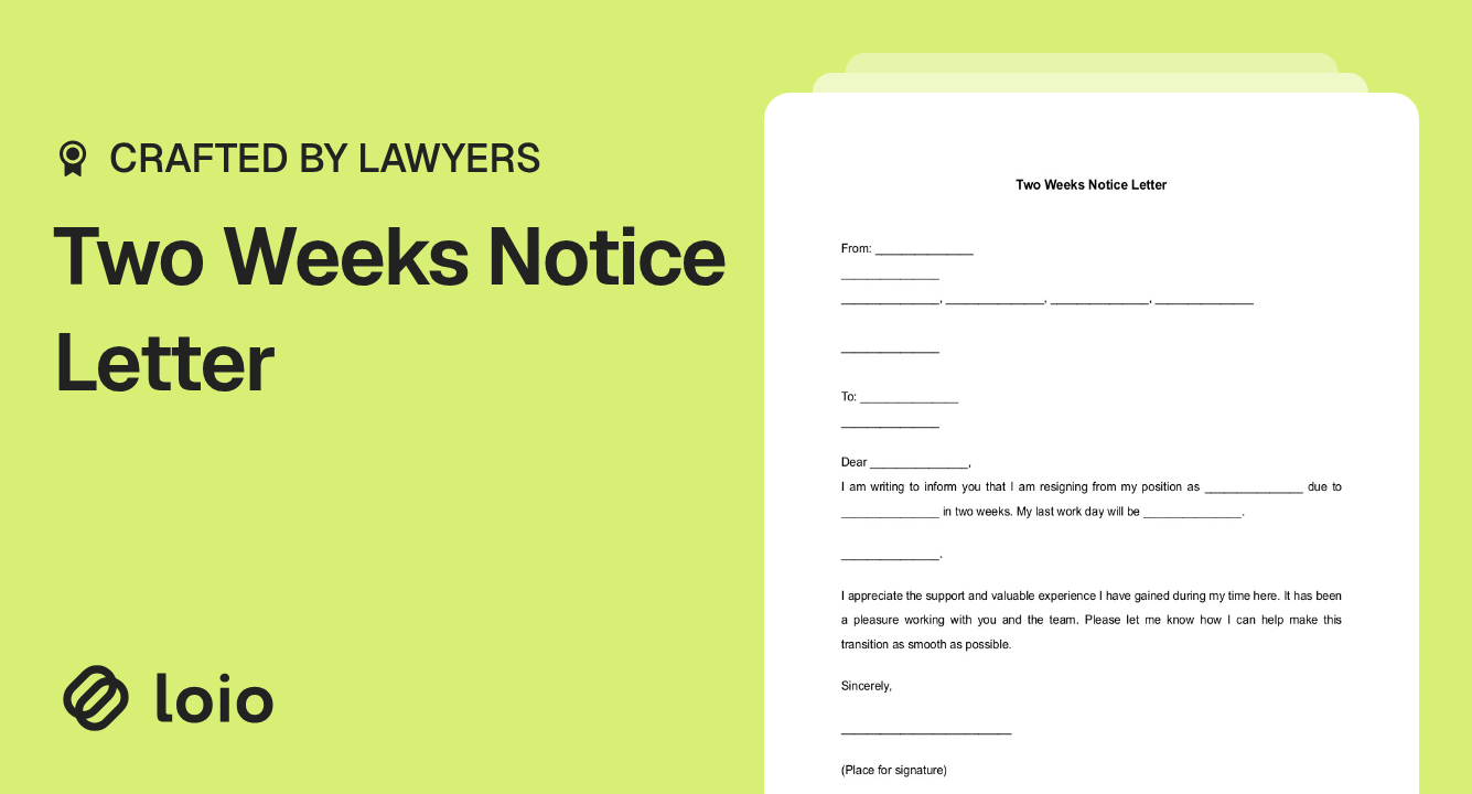 Two Weeks Notice Letter Preview