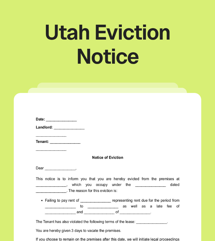 Utah Eviction Notice Preview