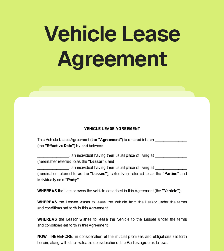 Vehicle Lease Agreement Preview