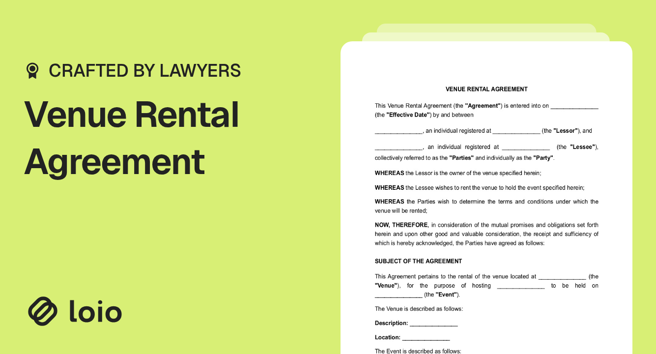 Venue Rental Agreement Preview