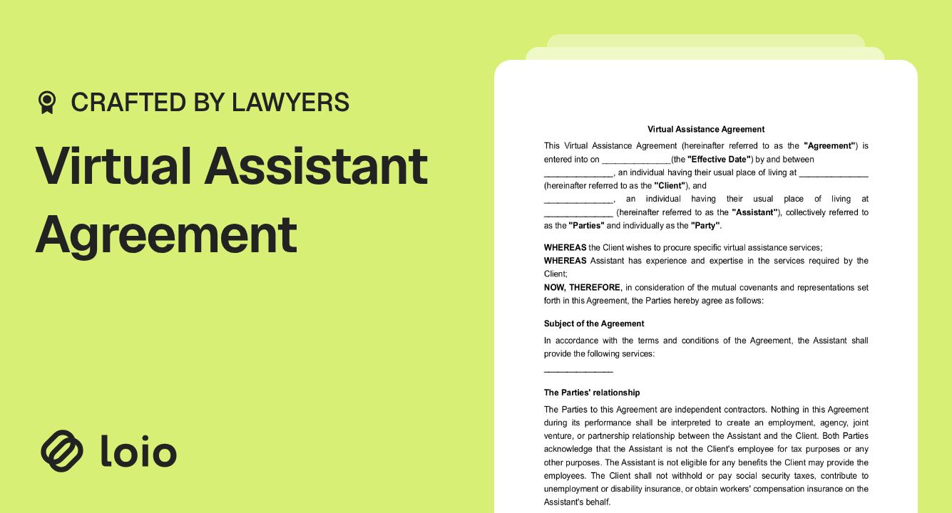 Virtual Assistant Agreement Preview