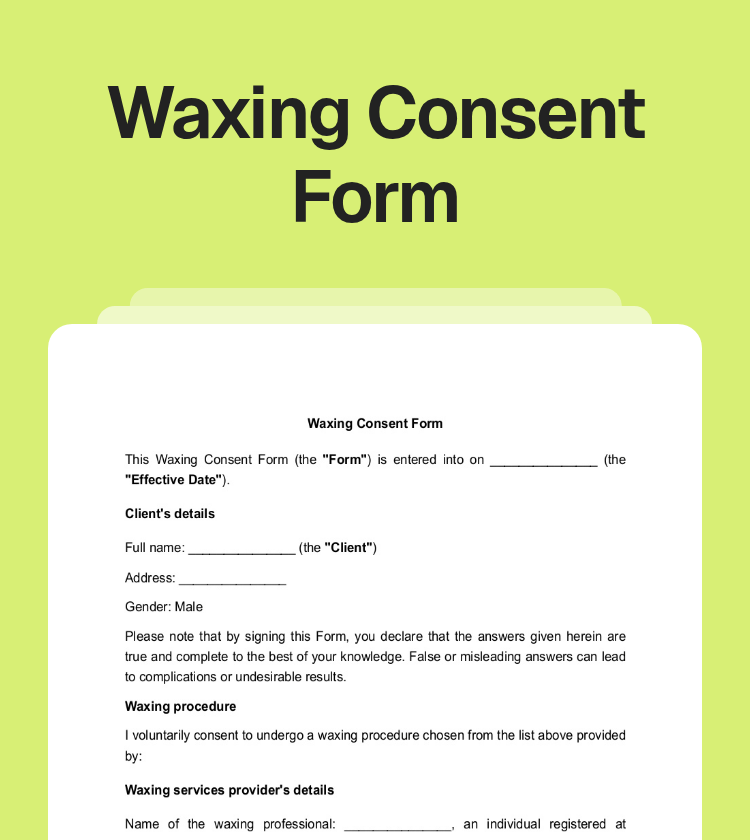 Waxing Consent Form Preview