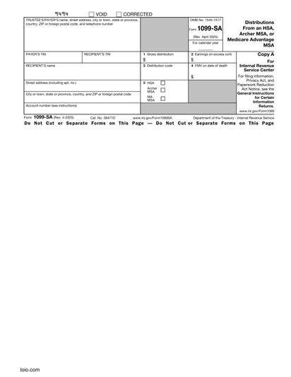 Form 1099-SA Preview