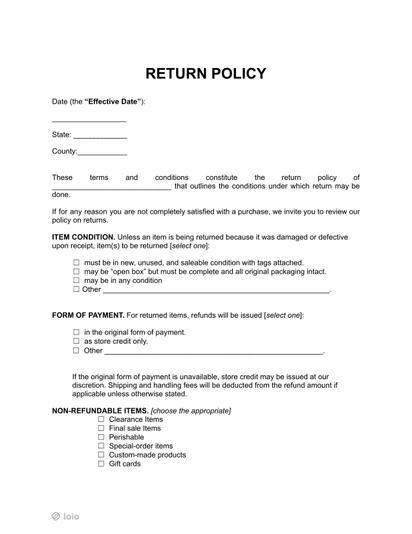 Return Policy Preview