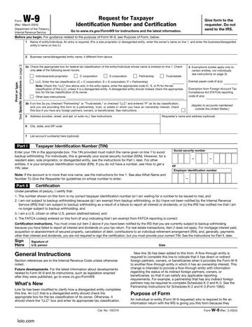 IRS W9 Form