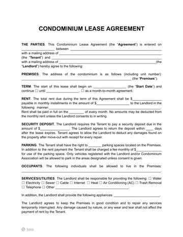 Condominium Lease Agreement