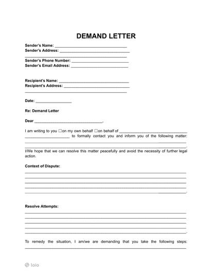 Demand Letter Preview