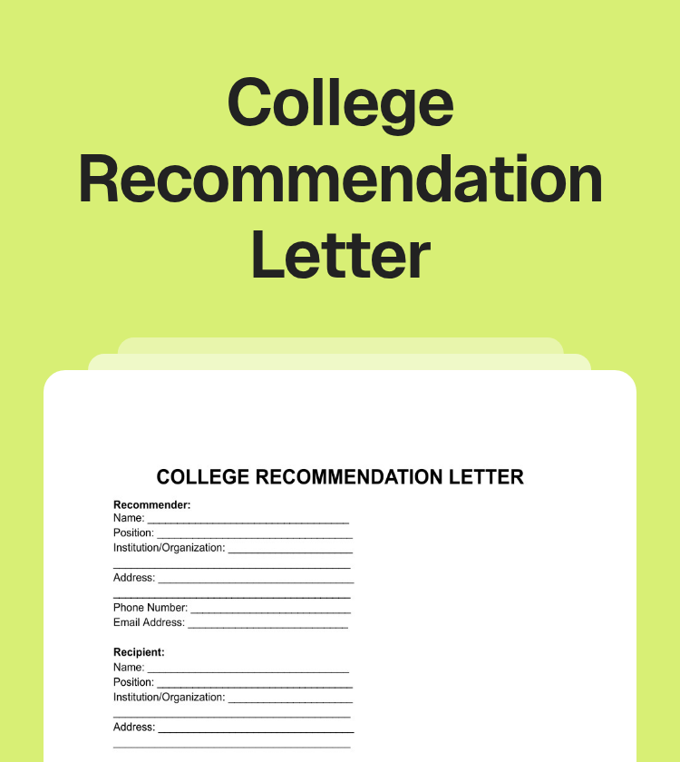 College Recommendation Letter Preview College Recommendation Letter Preview