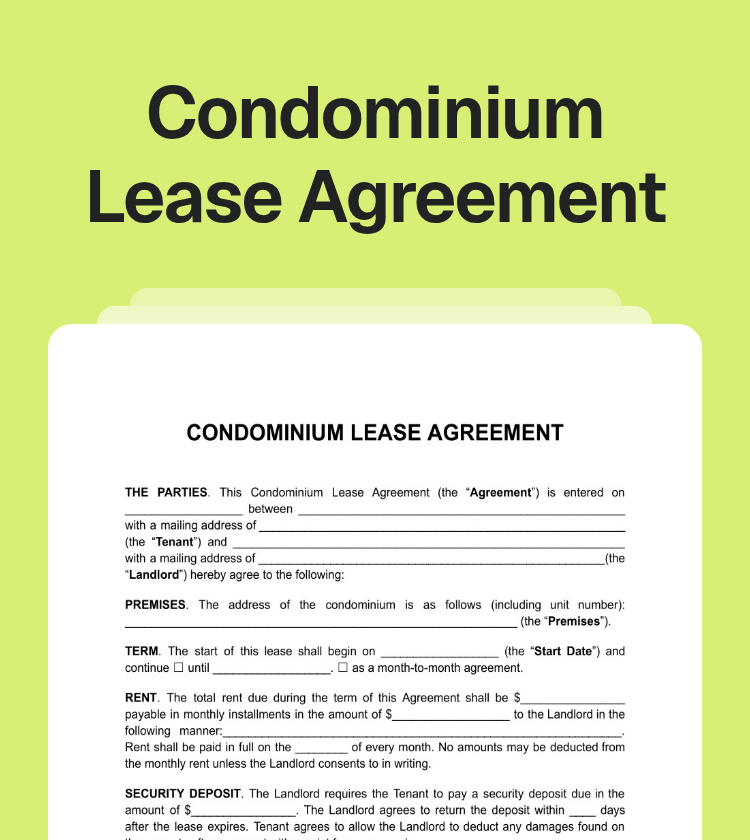 Condominium Lease Agreement Preview Condominium Lease Agreement Preview