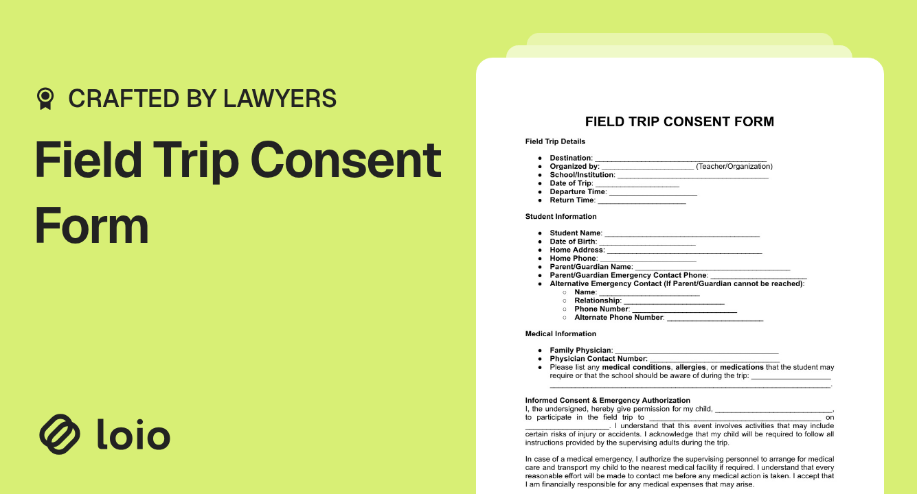 Field Trip Consent Form Preview Field Trip Consent Form Preview