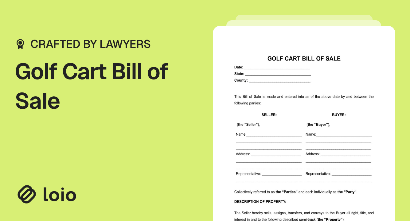 Golf Cart Bill of Sale Preview Golf Cart Bill of Sale Preview