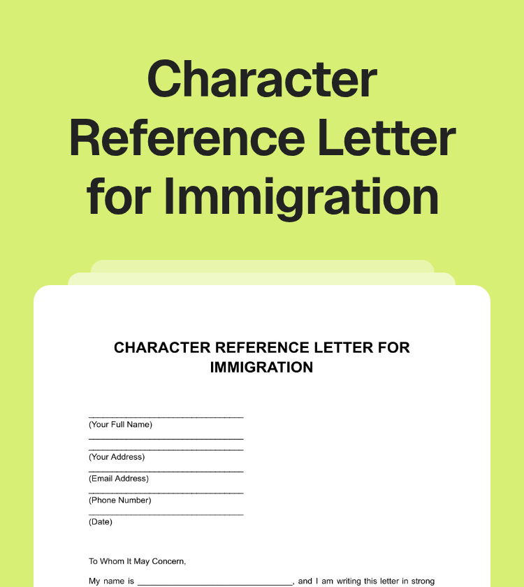 Character Reference Letter for Immigration Preview Character Reference Letter for Immigration Preview