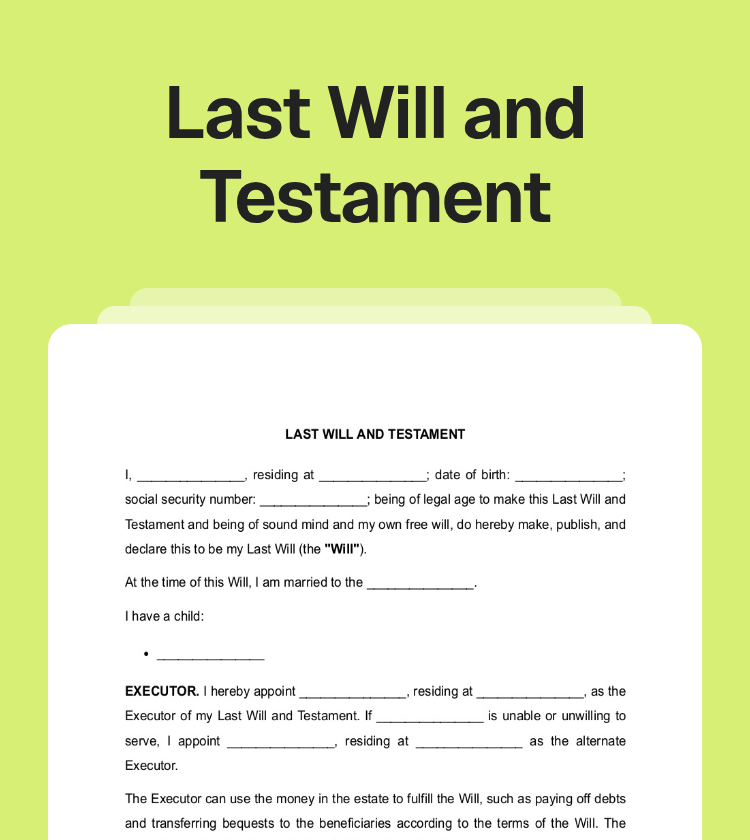 Last Will and Testament Preview Last Will and Testament Preview
