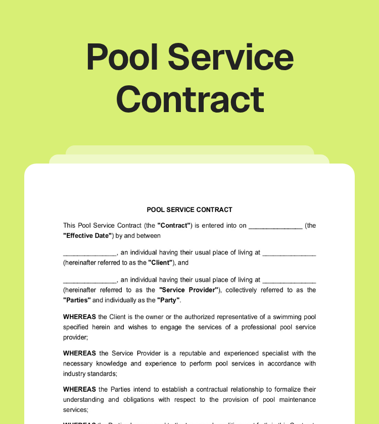 Pool Service Contract Preview Pool Service Contract Preview