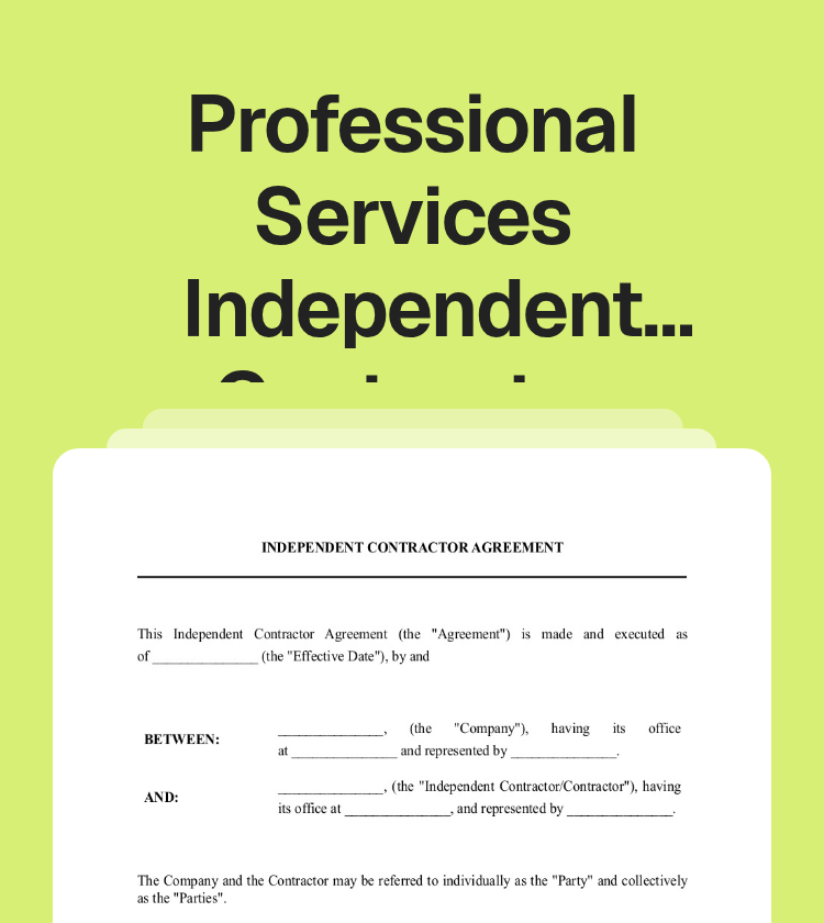 Professional Services Independent Contractor Agreement Preview Professional Services Independent Contractor Agreement Preview