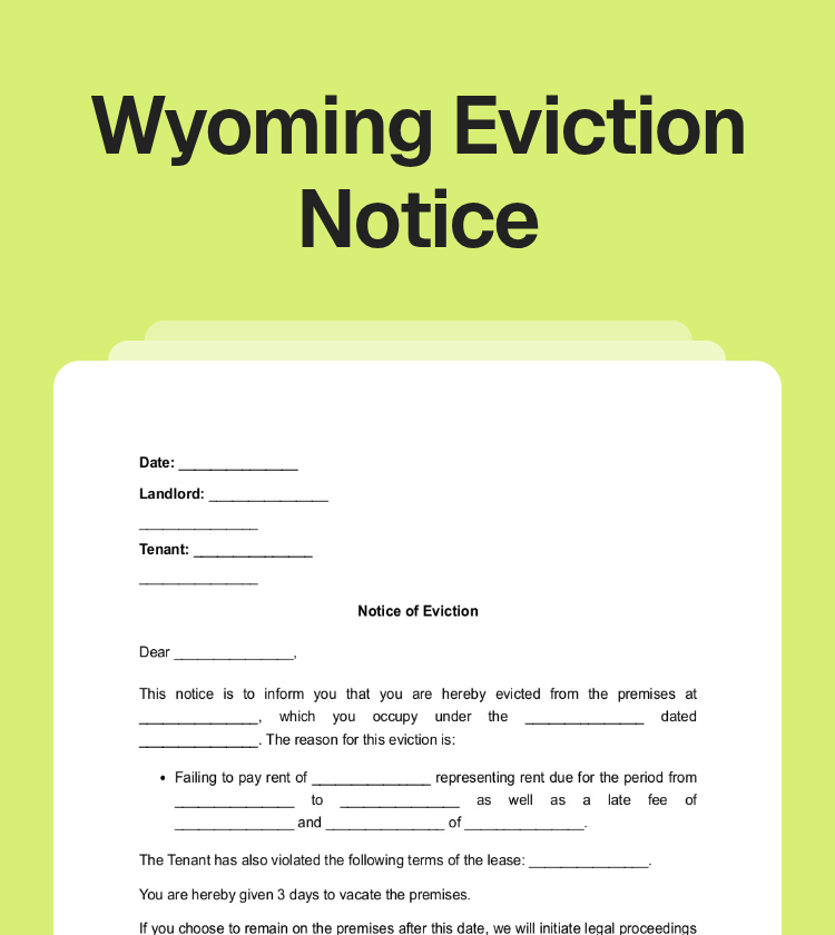 Wyoming Eviction Notice Preview Wyoming Eviction Notice Preview