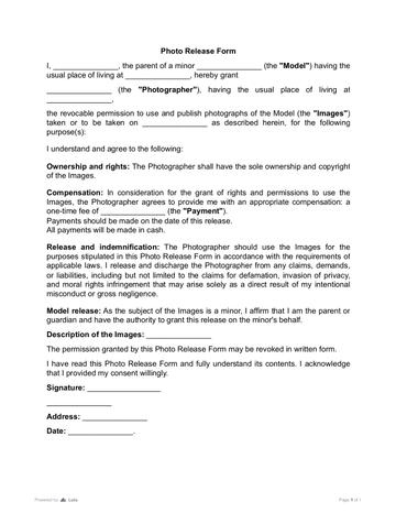 Photo Release Form