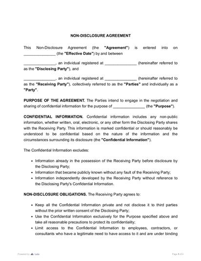 Non-Disclosure Agreement (NDA) Preview