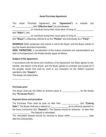 Asset Purchase Agreement