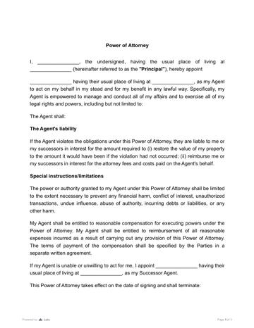 Power of Attorney (POA)