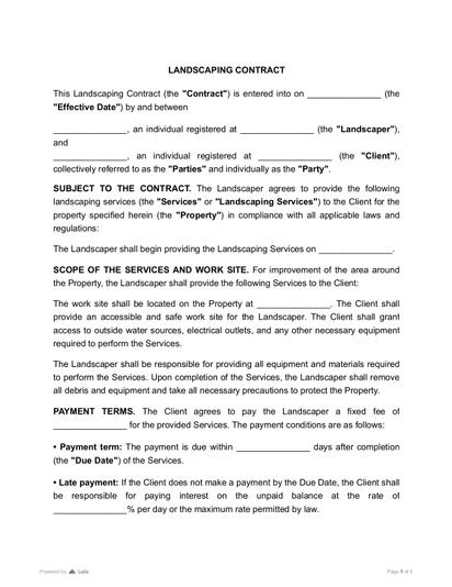 Landscaping Contract Preview