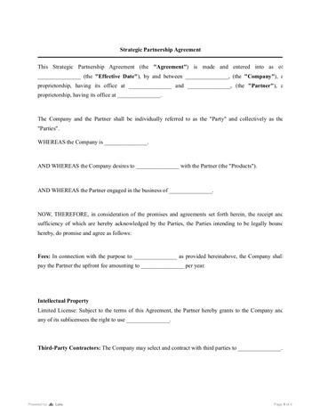 Strategic Partnership Agreement