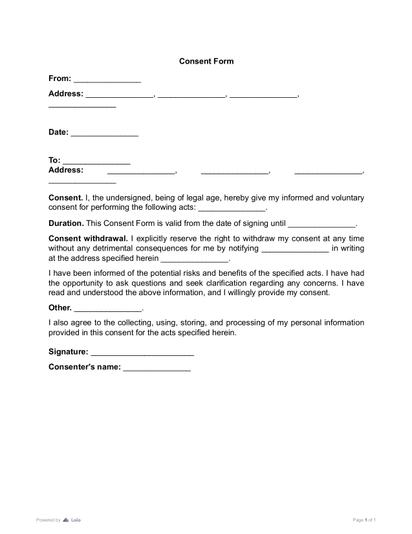 Consent Form Preview