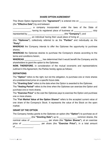 Share Option Agreement