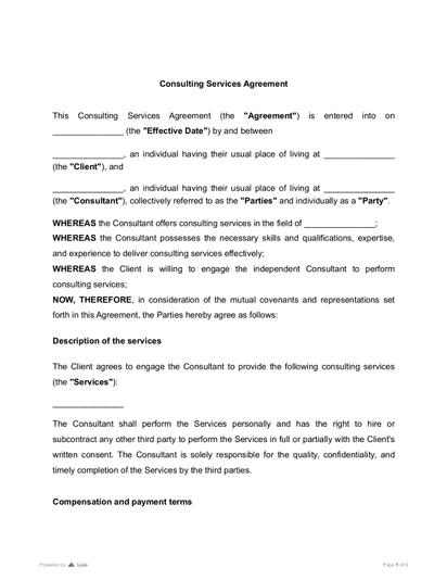 Consulting Services Agreement Preview