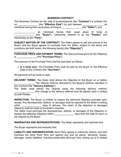Business Contract Preview