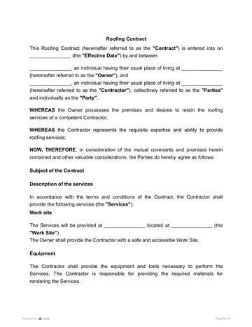 Roofing Contract