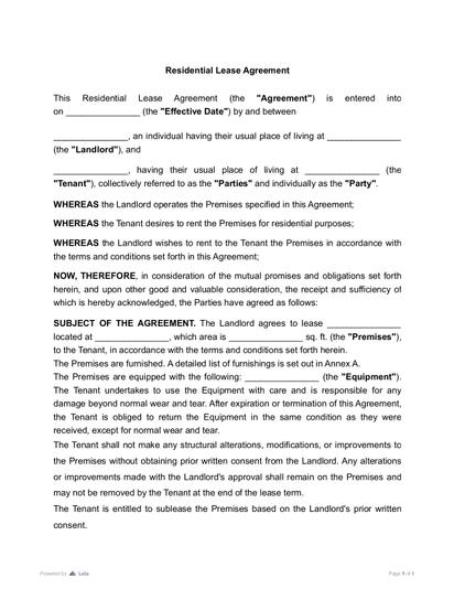Lease Agreement Preview