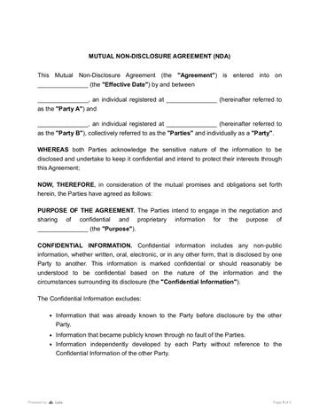Mutual Non-Disclosure Agreement (NDA)